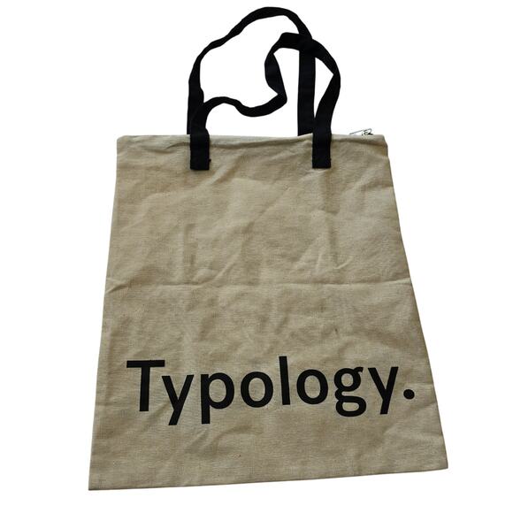 Typology Reusable Tote Bag Zipper Closure - Picture 2 of 4